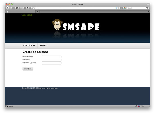 SMS Ape Sample screen