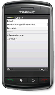 Blackberry Login Screen