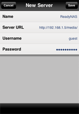 ReadyNAS share selection